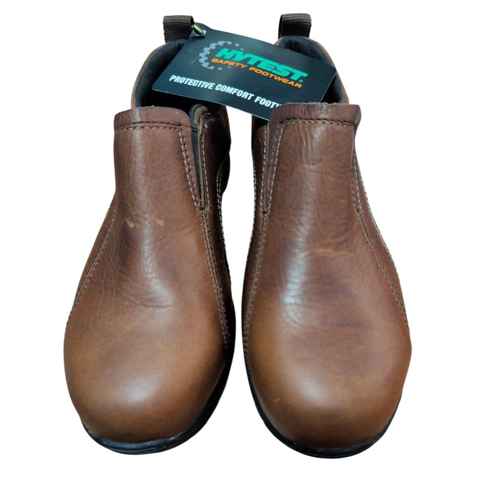 Hush Puppies Hytest Steel Toe K30401 Slip-On Leather Work Shoes Men's 6